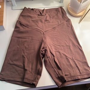 Brown airy, biker shorts, stretchy size medium